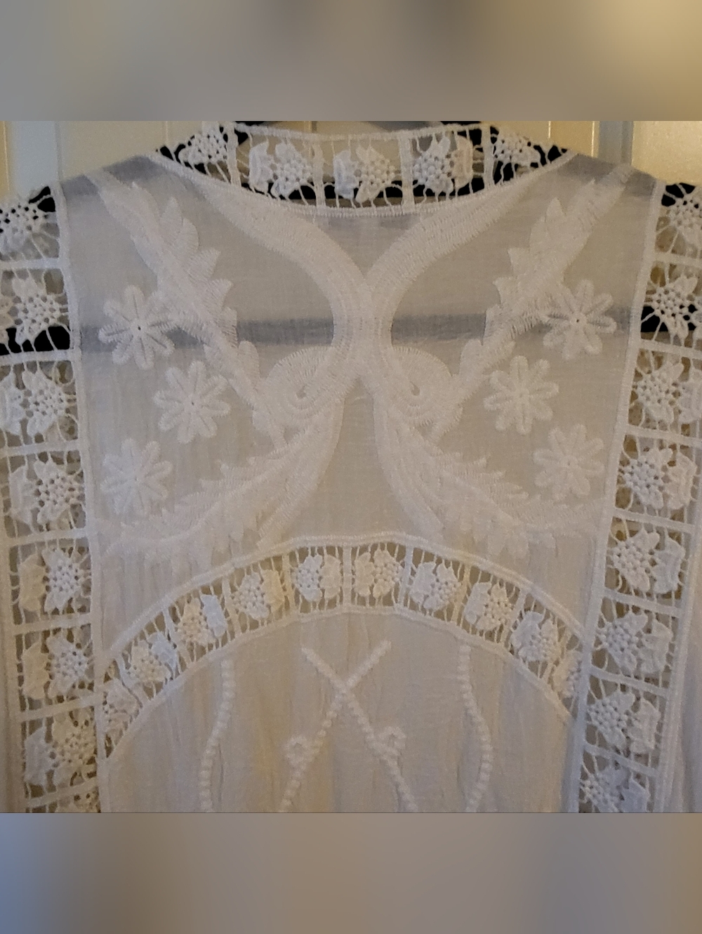 Seen And Be Seen White Lace Kimono Cover-Up M / L - Picture 5 of 7